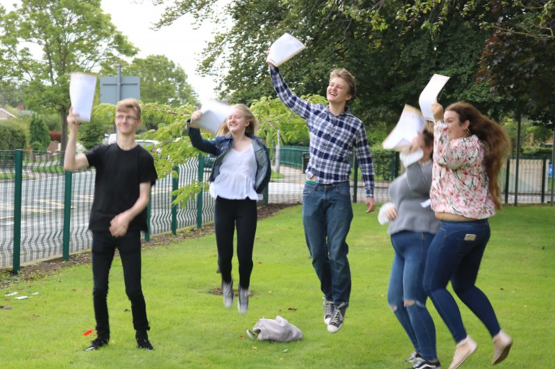 south wirral students collecting their gcse results