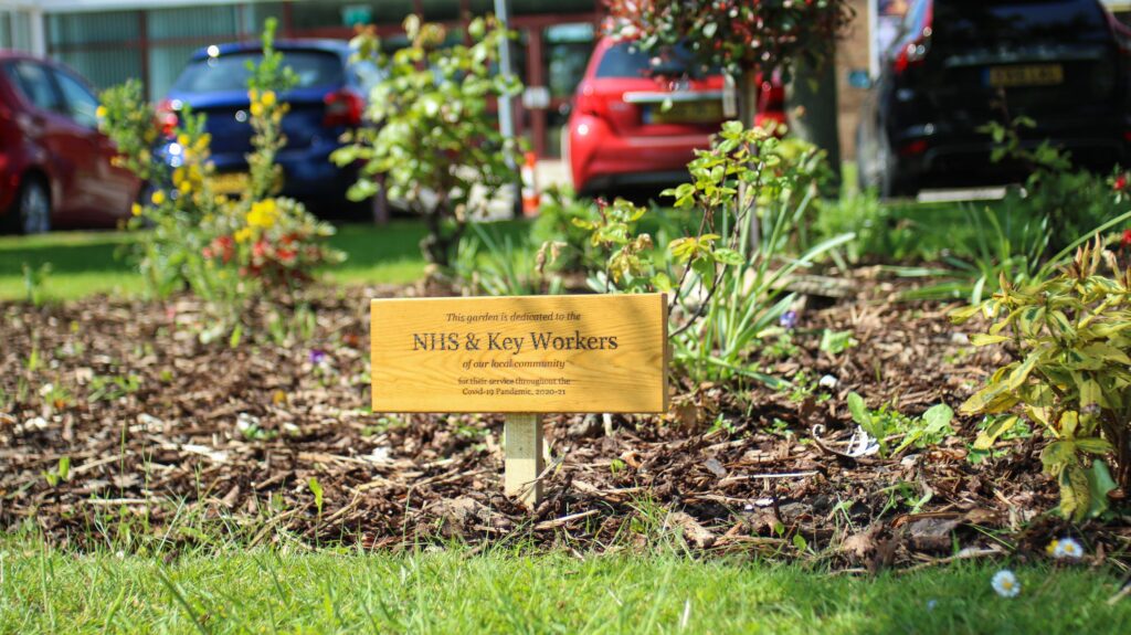 new flowers placed to celebrate NHS staff and key workers
