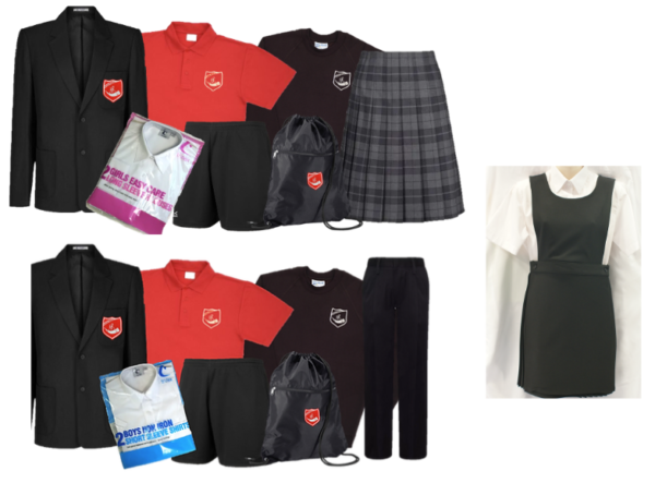 school uniform with the South Wirral High School Logo on it